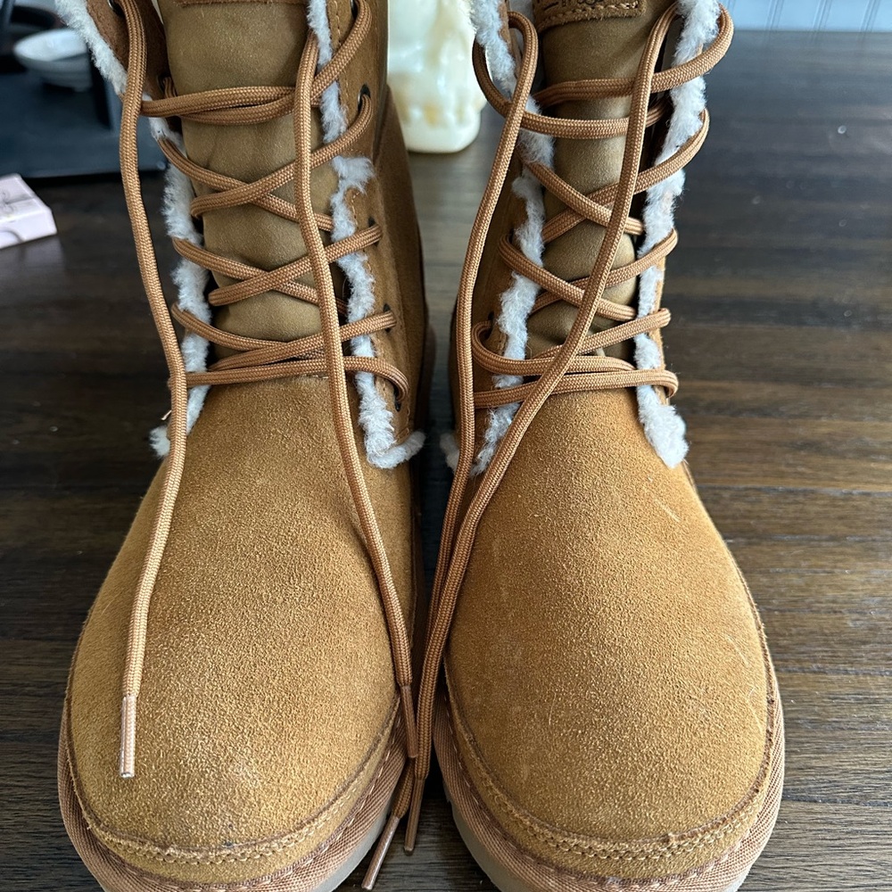 Koolaburra chestnut Advay Tall Winter Boots with Shearling Lining